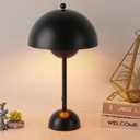 COSYLUX Modern Small Table Lamp for Bedroom, Cute Dome Shade Reflecting Light Reading Lamp for Living Room, Kid's Room, Study, Office, Beside Bedside Nightstand Desk Lamp(Bright Black)