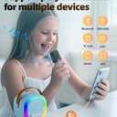 Mini Karaoke Machine Speaker for Kids Adults, Portable Bluetooth with 2 Wireless Microphones, Children's Day Birthday Gift Ideas for Toys for Teens Boys and Girls Aged 4, 5, 6, 7, 8, 9, 10, 11, 12+