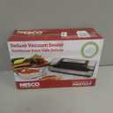 Nesco Deluxe Food VS-12 Vacuum Sealer, 130 Watts, Kit Bags & Viewing Lid, Compact, Silver