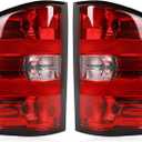 Tail Lights Assembly Compatible with 2007-2013 Chevy Silverado 1500 2500HD 3500HD & GMC Sierra 2500 HD 3500 HD, Rear Light Taillights Replacement # GM2801207 GM2800207(Black Border)