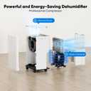 HUMILABS 1600 sq. ft. Dehumidifier for Basement, 21 Pint Dehumidifier for Home with Drain Hose, Auto Modes, 24H Timer, Child Lock, 37dB. Ideal for Bathrooms, Basements, and Large Rooms.