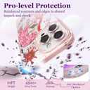 Designed for iPhone 14 Pro Max Case Pink Glitter Clear - Cute Bling Phone Case with Wrist Strap - Aesthetic Y2K Case for Woman, Girl 6.7" (Tiger)