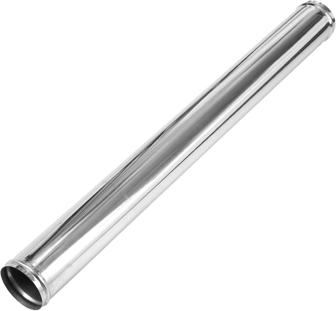 Motoforti 2.75'' Inch OD Straight Exhaust Pipe Mandrel Tube 30" Length T304 Stainless Steel Car Exhaust Pipe Tubing Piping with Bead Roll Silver Tone