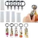 Beer Bottle Opener Silicone Mold, 5 PCS Bottle Cap Opener Epoxy Resin Casting Silicone Mold with 5 PCS Inserts, DIY Craft Art Corkscrew Mold, Keychain Pendant Home Decor (5 Molds + 5 Inserts)