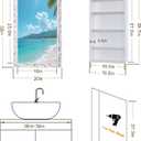 20x30 Inch White Surface Mount or Recessed Medicine Cabinet with Mirror for Bathroom, Hand-Inlaid Glittering Shell Vanity Mirror with Storage for Bedroom, Entryway, 3 Removable Shelves and Organizer