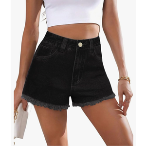 EMMIOL 2025 Jean Shorts for Women Basic Wash Stretchy Solid Denim Summer Hot Short Y2k Casual Jorts, Size Medium