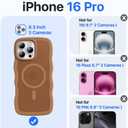 Magnetic for iPhone 16 Pro Case,[Compatible with MagSafe][Military-Grade Drop Protection][Anti-Yellowing] Shockproof Protective Translucent Matte Cover for iPhone 16 Pro Phone Case,Brown