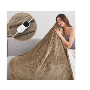 Homemate Electric Heated Blanket Twin Size , 62"x84" Heating Bed Blankets with 10 Heating Levels 8 Hours Auto Off Fast Heating Over-Heated Protection Ultra Soft Warm Flannel ETL Certified, Beige