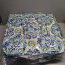 EAGLE PEAK Tufted Outdoor/Indoor High Back Patio Chair Cushions, Set of 2, 46'' x 22'', Green/Blue Modern