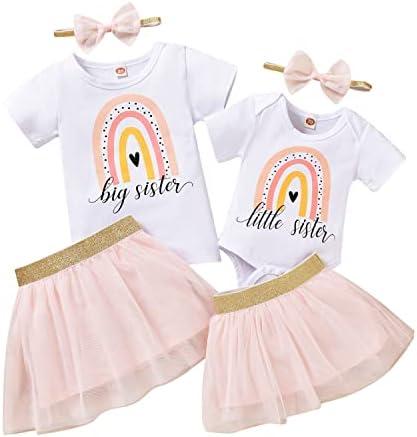 Honykids Big Sister Little Sister Matching Outfits Baby Girl Romper 1Pack