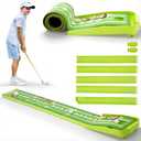 8FT Golf Putting Mat with Ball Return – Indoor Putting Training Mat for Practice, Skill-Building Putting Practice Mat for Beginners, Kids, Teens & Family, Mat Only (Green)