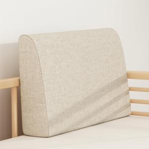 Couch Back Cushions Pillows, Wedge Pillow for Couch & Bed, Back Lumbar Support Pillow, High-Density Foam Backrest Cushion with Linen Cover for Back Pain Relief (28''x19.2''x6'', Light Beige)