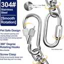 Dog Leads for Yard, 100ft Tie Out Runner Steel Wire Cable, Heavy Duty Pet Tether Chains for Dogs Up to 130 Lbs, Outside, Camping, Park (100ft-Blue)