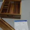 2 Set of Acacia Utensil Holder for Party - Wood Utensil Caddy for Parties and Paper Plate Dispenser for Countertop - Organize Cups, Spoons, Forks, Plates, Napkins - Kitchen Accessories