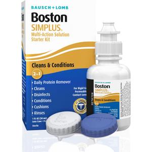 Boston SIMPLUS Multi-Action Solution, Travel Kit & Lens Case, Cleans, Disinfects & Conditions Rigid Gas Permeable (RGP) Lens, 1 Fl Oz