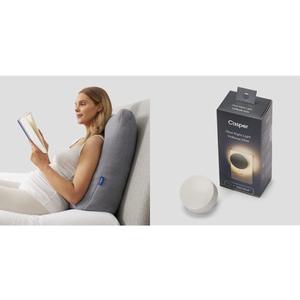 Casper Sleep Backrest Pillow, One Size, Gray & Sleep Glow Night Light, Single Pack