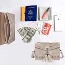 seOSTO Womens Small Crossbody Bag For Woman, Tassel Wallet PurseGifts For Teenage Girls (Beige)