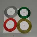 4 Rolls 3/8" Christmas Glitter & Satin Ribbons Set, Total 100 Yards Xmas Holiday Ribbon for Gift Wrapping, Crafts, Festival Ornaments, Wedding Party Decoration (Colorful)