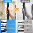 AIZESI 41-144 Inch Heavy Duty Black Tension Curtain Rod - No Drilling, Adjustable, Rust-Resistant for Outdoor, Living Room, Window, Bathroom