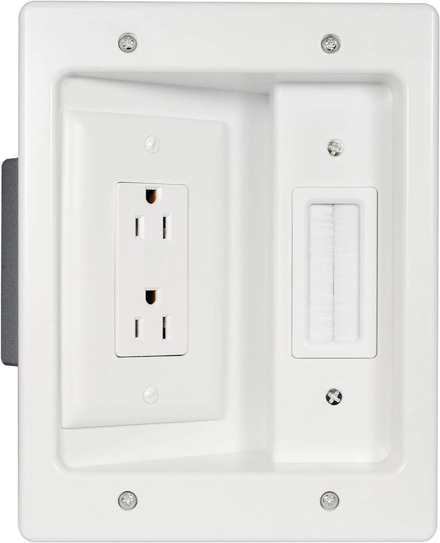 Legrand  OnQ in-Wall Cable Management Kit for Power & Low Voltage Cords  Hides TV or Display Cables Retrofit Behind the Wall  UL Listed TV Cord Hider w/DIY Install & Included Hardware  HT2102WHV1