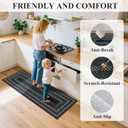 HEBE Washable Kitchen Rugs Sets of 3, Non Slip Absorbent Kitchen Rugs and Mats, Farmhouse Stain Resistant Faux Jute Kitchen Mat Carpet Runner for Kitchen Floor, Laundry Room, Hallway, Black/Grey