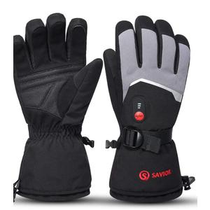 SAVIOR HEAT Rechargeable Heated Gloves with 3 Heating Levels - Electric Ski Gloves, Touchscreen, Waterproof for Men Women, M