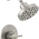 Delta Faucet Nicoli 14 Series Single-Handle Shower Faucet, Shower Trim Kit with 5-Spray H2Okinetic Shower Head, Stainless 142749-SS (Shower Valve Included)