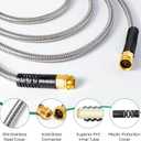 Cesun 10 FT Metal Garden Hose, Drinking RV Water Hose, Reinforced Metal Fittings, Dehumidifier Drain Hose Connector Extension, Reel Extender for Yard