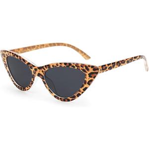 livho Retro Vintage Narrow Cat Eye Sunglasses for Women Clout Goggles Plastic Frame (Leopard)