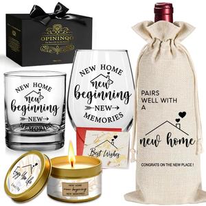 House Warming Gifts New Home 2026 - New Home Wine Glass Housewarming Gifts for New House - Unique Housewarming Presents for Women, Couple, Friends, Homeowner, Coworkers, Relative, Neighbors, 15 Ounces