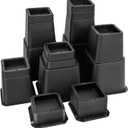 20 PCS Adjustable Bed Risers 10 Inch Heavy Duty, Furniture Risers Elevation in Heights 1, 2, 3, 4, 5, 6, 7, 8, 9, 10 Inch for Couch, Sofa, Table, Chair, Raisers Support up to 6,000 lbs, Black