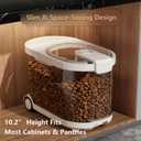 Airtight Dog Food Storage Container with Desiccant Chamber,Cat Food Storage with Timer,Wheels & Scoop,7 Liter,10-12 lbs/7 kg,for Small Dog,Cat & Bird Feed,Clear BPA-Free Slim Rolling Bin with Lid, Large
