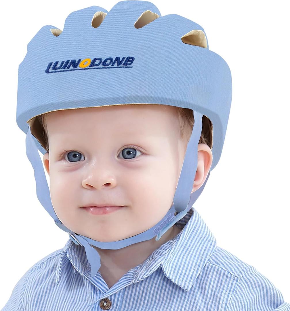 IULONEE Baby Head Protector Baby Protection Helmets Infant Walking Protective Cap Adjustable Baby Crawling Helmet Baby Safety Helmet Protective Baby Helmet for Kid Learning to Walk (Blue,16-22")