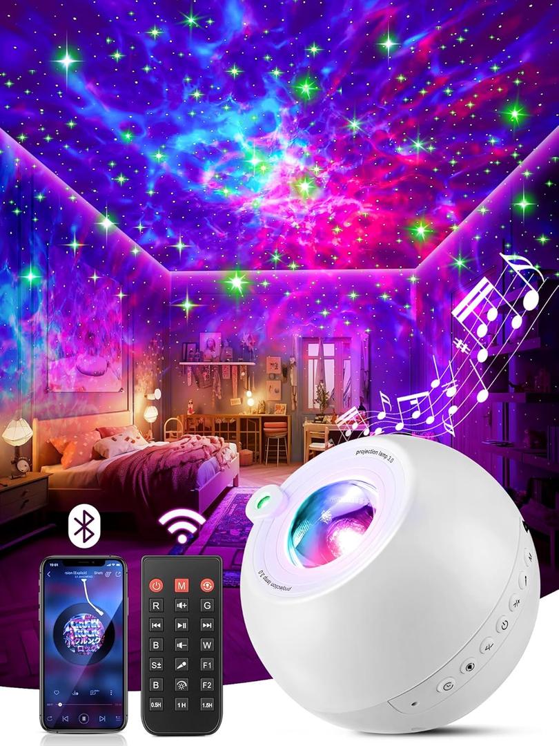 Star Projector Galaxy Light,15 Color+15 White Noise+Bluetooth Galaxy Projector for Bedroom,Kids Night Light for Kids,Teen Girl Room Decor for Teen Girls Gifts,Party Star Lights,Room Lights for Bedroom