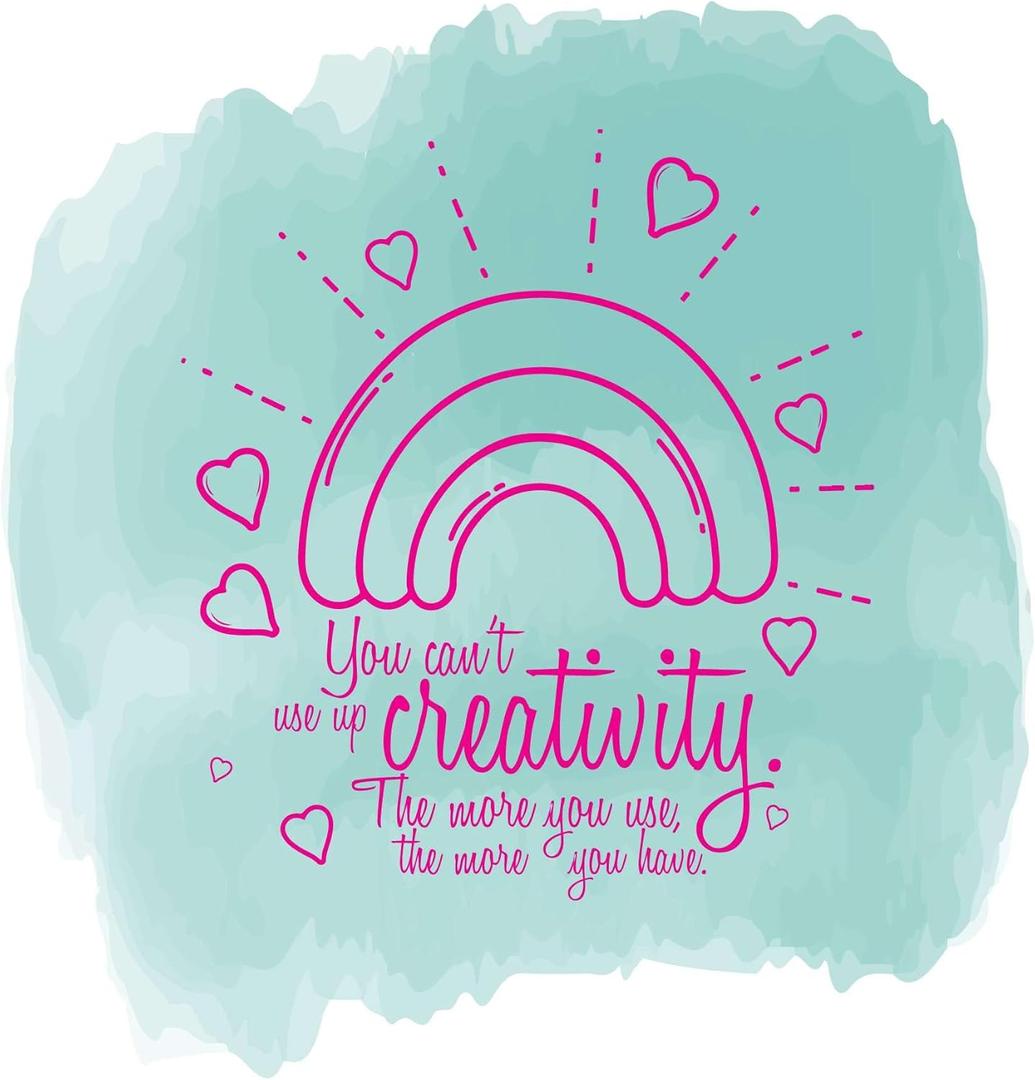 Children You Cant Use Up Creativity Uplifting Quote Wall Decal Decoration The More You Use The More You Have Cute Rainbow Mini Hearts Lasts Years and Easily Removable - Size: 30 in(W) x 30 in(H)
