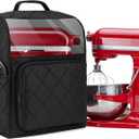 Stand Mixer Cover Compatible with KitchenAid 5/4.5 Quart Tilt Head Lift Mixers, Washable Appliance Dust Cover with Multi Pockets for Kitchen Aid Accessories and Attachments, Black