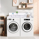 CuisinSmart Washer Dryer Countertop with 2-Tier Shelf, Wood Laundry Countertop Over Washer and Dryer with Edge, 54" Width x 27.5" Depth Laundry Hamper Table Top Storage Organization White