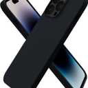 ORNARTO Compatible with iPhone 14 Pro Max Case 6.7, Slim Liquid Silicone 3 Layers Full Covered Soft Gel Rubber Phone Case Protective Cover with Microfiber Lining 6.7 inch-Black