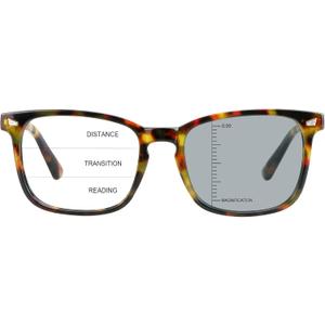 Vintage Square Progressive Multifocal Presbyopic Glasses, Photochromic Gray Sunglasses for Men Women Readers, Amber, 1.25 x