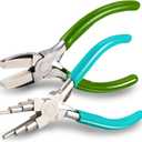 2 Pieces Jewelry Making Tool Bail Making Pliers 6 in 1 Jewelry Pliers Wire Bending Pliers for Beading Looping Shaping Wire DIY Crafts (Green)