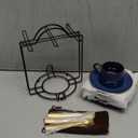 YHOSSEUN Espresso Cups Set of 6, 4 OZ Expresso Shots Cup Small Coffee Cup with Sacuers Metal Stand, Ceramic Espresso Cups for Cappuccino, Latte, Cafe Mocha and Tea, Blue