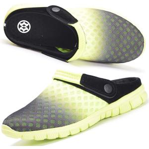 Hsyooes Mens Womens Mules & Clogs Garden Shoes Summer Breathable Mesh Slippers Non-Slip Outdoor Beach Sandals Unisex (Green)