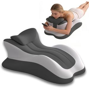 Memory Foam Wedge Pillow, Ergonomic Reading Pillow for Bed, Waist and Neck Support, Quick Rebound & Plush Comfort, Standard