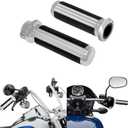 Motorcycle Handlebar Grips for 1" 25mm Handle Bars Universal Fit for Harley Touring Dyna Softail Sportster XL 883 1200 Chrome