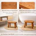 Teak Step Stool Heavy Duty Wooden Stepping Stools for Adults Kids with 4 Legs,Bed Steps for High Beds
