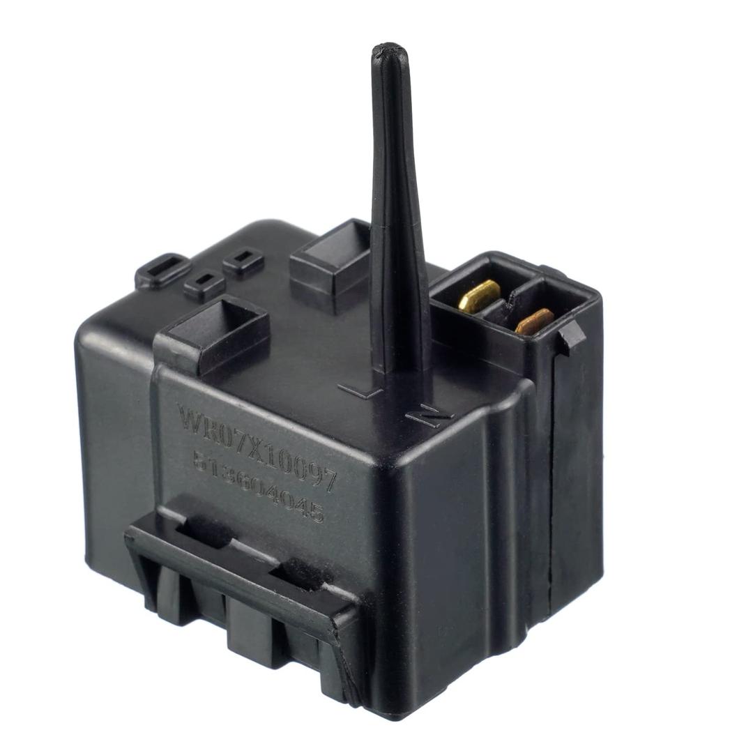 WR07X10097 Refrigerator Compressor Start Relay and Overload Assembly Replacement Part Replaces AP4300623 PS1766101 AP4300623 2319794 61006022