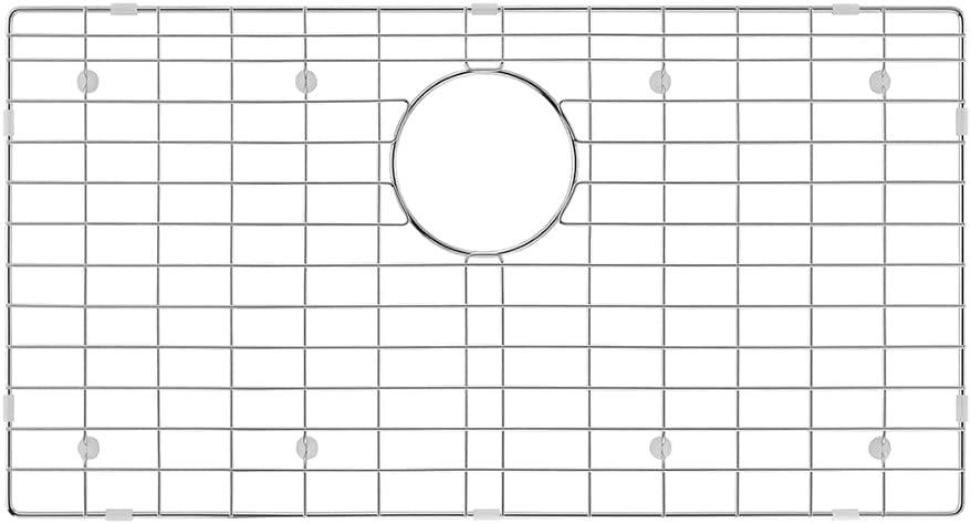29.3 in. x 16.3 in. Rear Drain Kitchen Sink Bottom Grid with Supersoft Silicone Feet in 304 Grade Stainless Steel