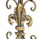 Jemeni 2 Pack 16" Wreath Hanger for Front Door, Metal Over The Door Wreath Hanger, Fleur Dis Lis Wreath Door Hanger, Door Hanger for Wreath with Scroll Design, Antique Gold