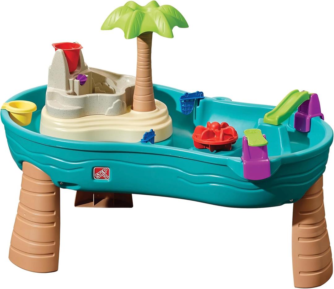 Step2 Splish Splash Seas Water Table, Kids Water Table Activity Sensory Playset, Summer Outdoor Toys, 9 Piece Water Toy Accessories, For Toddlers 1.5+ Years Old, Blue & Purple (Multi)