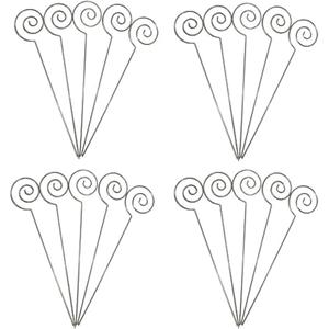HOHIYA 50 Pack Floral Card Holder Pick Sticks 5 Inch Stainless Wire Photo Clip for Wedding Place Cards Table Number Memo Notes Cake & Centerpiece Decoration